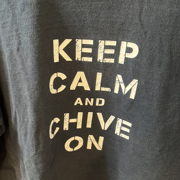 Keep Calm and Chive On Mens Tshirt - Picture 2 of 5